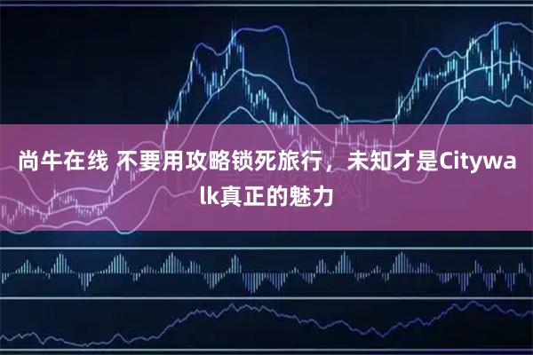 尚牛在线 不要用攻略锁死旅行，未知才是Citywalk真正的魅力