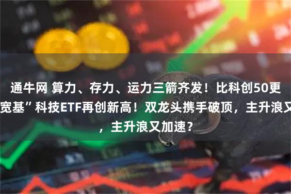 通牛网 算力、存力、运力三箭齐发！比科创50更猛的“宽基”科技ETF再创新高！双龙头携手破顶，主升浪又加速？